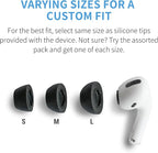 Comply Memory Foam Replacement Earbud Tips for Apple AirPods Pro 1 & 2 | Ultimate Comfort, Secure Fit, Superior Noise Isolation | Anti Slip, Prevent From Falling Out | Black, Medium (3 Pairs)