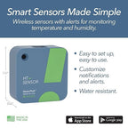 SensorPush HT.w Smart Temperature Sensor & Humidity Sensor - Bluetooth Thermometer and Hygrometer with App Monitoring - Water Resistant Temperature and Humidity Monitor for RV, Basement, Fridge & More