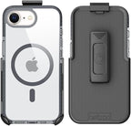 BELTRON Belt Case for iPhone 16e (2025), Slim Protective Transparent Case & Rotating Belt Clip Holster Combo (Compatible with MagSafe)