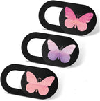 Laptop Camera Cover Slide 3 Pack Ultra Thin Slide Laptop Camera Cover for Echo Show, Smartphone, Computer, Tablet, Chromebook, PC - Butterfly