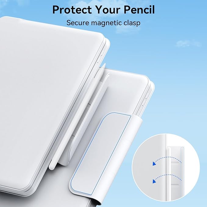 for iPad 9th Generation Case with Keyboard,Magic Style Keyboard Case for iPad 9th/8th/7th Gen 10.2 inch - Floating Cantilever Magnetic Stand Multi-Touch Trackpad (White)