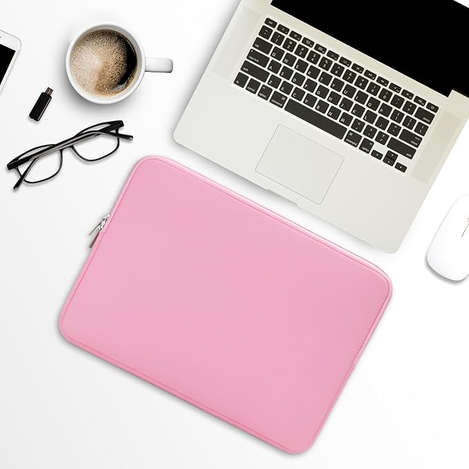 RAINYEAR 11-11.6 Inch Laptop Sleeve Protective Case Soft Lining Carrying Bag Padded Zipper Cover Compatible with 11.6" MacBook Air for 11" Notebook Computer Tablet Chromebook (Pink, Upgraded Version)