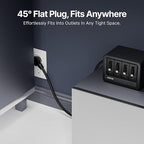Gitryin 12-in-1 Desktop Charging Station with 3 Retractable Type-C Chargers and 1 Lightning Charger, 40W USB-C Power Strip with Flat Plug, Extension Cord with 1020J Surge Protection for Home Office