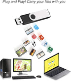 JUANWE 4GB USB Flash Drive 100 Packs, 2.0 Bulk Thumb Drives USB Stick with 360° Swivel Shell, Mutipack Jump Drives Memoria USB for Data Storage/Files Backup/Data Transfer on PC/Tablet/Mac - Black