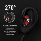 BASN Bsinger PRO in-Ear Monitors Hybrid Dynamic Dual Drivers Two Detachable MMCX Cables Musicians in-Ear Earbuds Headphones (Red)