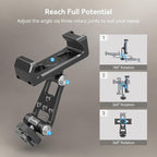 SMALLRIG Universal Phone Tripod Mount, Metal Cell Phone Mount with Cold Shoe Mount and M4 Screws for DJI RS 4 Mini/Pro, Free Adjustment Phone Mount Adapter for iPhone 16 15, for Samsung Galaxy- 4301