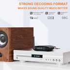 1Mii HiFi Bluetooth 5.3 Music Receiver for Home Stereo with LDAC, Bluetooth Audio Adapter with Audiophile DAC aptX HD, RCA Optical Output for AV Receiver or Stereo Amplifier - DS200Pro