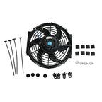 2PCS 10 Inch Universal High Performance Slim Fan Push Pull Electric Radiator Cooling Fan 12V 80W Mount Kit Black