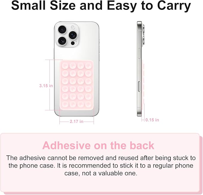2PCS Silicone Suction Phone Case Mount,Non Slip Suction Cup, Hands-Free Phone Accessories Holder for Selfies and Videos,Silicone Adhesive Stand Sticky for Cell Phone Sky Blue