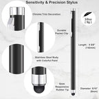 Stylus Pens for Touch Screens 12 Pack Linfanc Stylus Pen for iPad High Sensitivity and Precision Capacitive Stylus Pen forTouchscreen, 12 Pc Matte Black Stylus Pen with Extra 24 Replacement Tips
