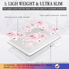 CISSOOK Compatible with MacBook Air 13 inch Case M1 Chip 2021 2020-2028 Release A2337 A2179 A1932 Model with Touch ID, Plastic Hard Shell Case & Keyboard Cover & Screen Protector, Cute Pink Flower