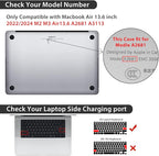 Compatible with MacBook Air 13.6 inch Case 2025 2024 2023 2022 Release M4 A3240 M3 A3113 M2 A2681 with Touch ID, Plastic Hard Shell Case&Keyboard Cover&Screen Film&Webcam Cover, Line Flower