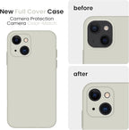 FireNova Designed for iPhone 13 Case, Silicone Upgraded [Camera Protection] Phone Case with [2 Screen Protectors], Soft Anti-Scratch Microfiber Lining Inside, 6.1 inch, Stone