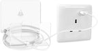 TXEsign Adhesive Wall Phone Holder Mount for Smartphones iPhone External Battery Wall Holder Mount (Silky White & Transparent)