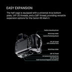 Tilta Half Camera Cage Compatible with Canon R5 Mark II - Black | Mount Accessories w/Cold Shoe, 1/4"-20 and 3/8"-16 | Securely Attaches to Camera | Silicone Padding and Lightweight