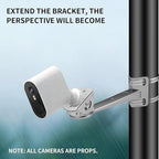 ZT-NET Security Camera Corner Pole Mounting Bracket Stainless Steel Mount with Extension Arm for Surveillance Systems Compatible with CCTV IP Cameras Indoor and Outdoor (Not Included Camera