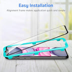 ESR Full-Coverage Tempered-Glass Compatible for iPhone 11 Screen Protector/iPhone XR Screen Protector [2-Pack] [Easy Installation Frame] [3D Curved Edges] for iPhone 11, iPhone XR