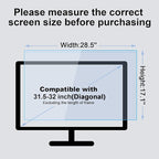 31.5-32 Inch Blue Light Filter for Computer Monitor, TV Computer Screen Blue Light Blocker Panel (28.5''x17.1''), Eye Protection Anti-Scratch HD Not Anti-Glare