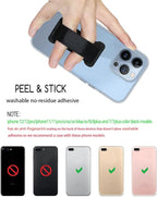 Finger Strap Phone Holder - Ultra Thin Anti-Slip Universal Cell Phone Grips Band Holder for Back of Phone -2Pack(Black)