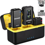 NEEWER CM28 Wireless Lavalier Microphone System with Charging Case Noise Canceling 4GB Storage 9Hrs Recording 48KHz 16 Bit Uncompressed Audio Lapel Mic Compatible with iPhone iPad Android PC Camera