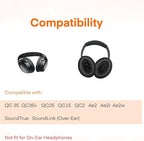 MBWIGF Replacement Ear Pads for Bose QuietComfort 35 (QC35) & Quiet Comfort 35 II (QC35ii) Headphones, Replacement Earpad Cushion with Comfortable Extra Thick Memory Foam and Softer Leather (Black)