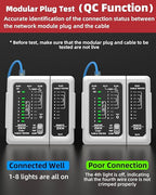 ZKH RJ45 Network Cable Tester, LAN & TEL Continuity Tester, Ethernet Cable Tester for RJ45, RJ11, RJ12, CAT5, CAT6, POE Test UTP/STP Shielded Ethernet Wires Test Tool