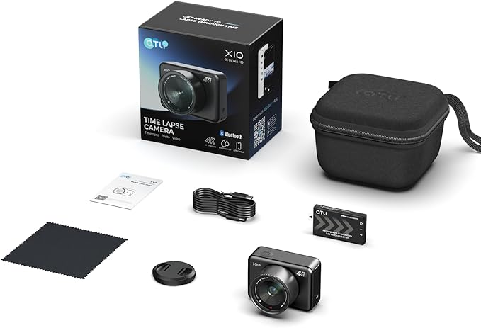 ATLI X10 4K Time Lapse Camera 30 FPS Video Wi-Fi App Control Ultra-Low Power Consumption 1/1.8” 8MP Sensor for Scenery Stars Plants Scientific Research Social Media Pre-Installed 128GB Card