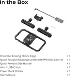 SMALLRIG All-in-One Cooling Dual Handle Phone Cage Kit for iPhone/Android, 15W Active Cooler & 4-in-1 USB-C Hub, Universal Compatibility 2.5-3.1" Phones, for Live Streaming- 5276