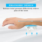 Gel Cloud Mouse Wrist Rest, Cute Wrist Support and Arm Support for Mouse Rest Typing Pain Relief，Suitable for Office/Computer/Laptop/Gaming (Transparent White)