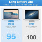 Mac Book Pro Charger - 118W USB C Fast Charger Power Adapter Compatible with MacBook Pro/MacBook Air 16 15 14 13 Inch, M1 M2 M3 M4, New iPad Pro and All USB C Device, Charge Cable 6.6ft