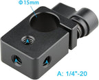 CAMVATE 15mm Single Rod Clamp for Camera DIY Accessories(Black) - 0874
