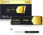 ORICO 2TB NVMe SSD PCIe 4.0- Up to 7400MB/s, M.2 SSD 2280 PCIe 4.0X4 Internal Solid State Drive SSD, Fast Heat Dissipation, Compatible with macOS Windows for Gamers and Creators-e7400
