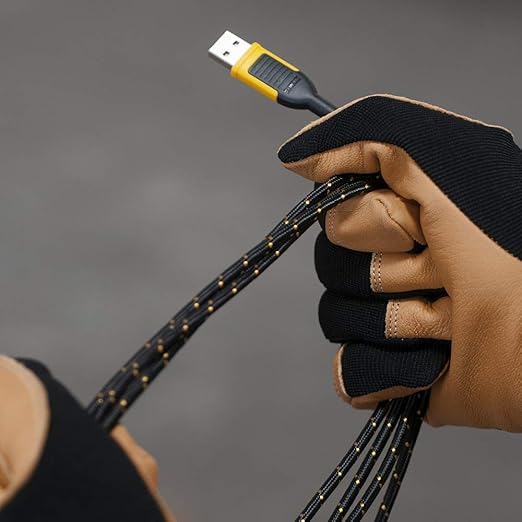 DEWALT Micro-USB to USB Cable(Not for iPhone)Reinforced Braided Micro-USB Cable, USB to Micro-USB Cable, Charger Cord Compatible with Android, 4 ft