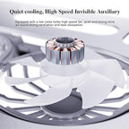 Adjustable Laptop Stand with Cooling Fan, Aluminium Alloy Multi-Angle Computer Holder for Desk, Portable Notebook Metal Mount All Laptops 11"-17.3"-Grey