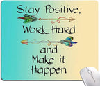 IMAYONDIA Mouse Pad - Inspirational Quotes, Waterproof, Non-Slip Rubber Base, Square Mouse Mat for Computer Laptop, Stay Positive