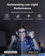 OBSBOT Tiny SE 1080P 100FPS Webcam for PC, AI Tracking PTZ Streaming Camera with 1/2.8" Sensor, Gesture Control, Dual ISO, Staggered HDR, Web Camera for Desktop Computer, Laptop, Meeting, Video Calls