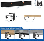 Zilink No Dril Under Desk Cable Management Tray 30" Standing Desk Cable Management Clamp/Screw Mount Under Table Cord Premium Fabric Wire Organizer Management for Home Office