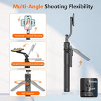 AI Face Tracking Tripod with Remote 360° Auto Rotation Selfie Stick Tripod for iPhone Extendable to 65" 1/4" Screw Phone Mount for iPhone Android TikTok Streaming Travel