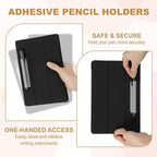PATIKIL 2 Pcs Adhesive Pencil Holders, 105mm Long Universal Pencil Clip Silicone Pen Holder Office Pen Organizer for Desk Wall Clipboard Notebook Tablet Case Stylus, Purple