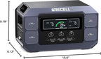GRECELL Solar Generator 2200W Portable Power Station 1126Wh (4800W Peak), 1.25Hrs Fast Charging, LiFePO4 Battery Pack with 4×2200W AC Outlets, 2×PD 100W, Solar Generator for Home Use Outdoor RV