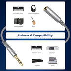 Devinal 1/4 inch Headphone Extension Cable, 6.35mm TRS Male to Female Stereo Cord, Quarter Inch Guitar Cable Extender, 15ft (4.5 Meters)