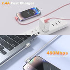 iPhone Charger 3 Pack 10FT USB A to Lightning Cables 90 Degree Charge Cable MFi Certified Nylon Braided Fast Charging Cord for iPhone 14/13/12/11/X/Max/8/7/6/6S/5/5S/SE/Plus/iPad