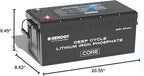 Renogy 12V 200Ah Lithium LiFePO4 Deep Cycle Battery, 5000+Deep Cycles, 200A BMS,Backup Power for Trolling motor, Cabin,Marine, Off-Grid Home Energy Storage-Core Series