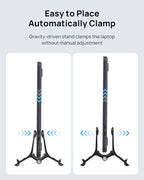 SODI Vertical Laptop Stand Holder for Desk Compatible with MacBook Air, MacBook Pro Stand Vertical Aluminum Up to 17 inch, Gravity Auto-Lock Cooling, 3-in-1 Space Saving Desk Organizer Accessories