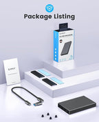 ORICO Dual M.2 NVMe SATA SSD Enclosure, USB C to M2 Adapter for M Key PCIe & B+M Key 2230/2242/2260/2280 SSDs,Tool-Free Installation Aluminum SSDs Reader Support Trim and UASP up to 2x4TB-BM2-2SN
