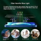 Blue Light Screen Protector for iPhone 16e iPhone 13 iPhone 13 Pro & iPhone 14 (6.1inch), Eye Protection Tempered Glass Film, Scratch-Resistant, No Bubble with Easy Installation Kit, 2 Pack