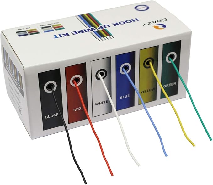 Hook up Wire Kit (Stranded Wire Kit) 18 Gauge Flexible Silicone Rubber Electric Wire 6 Colors 16.4 feet Each 18 AWG