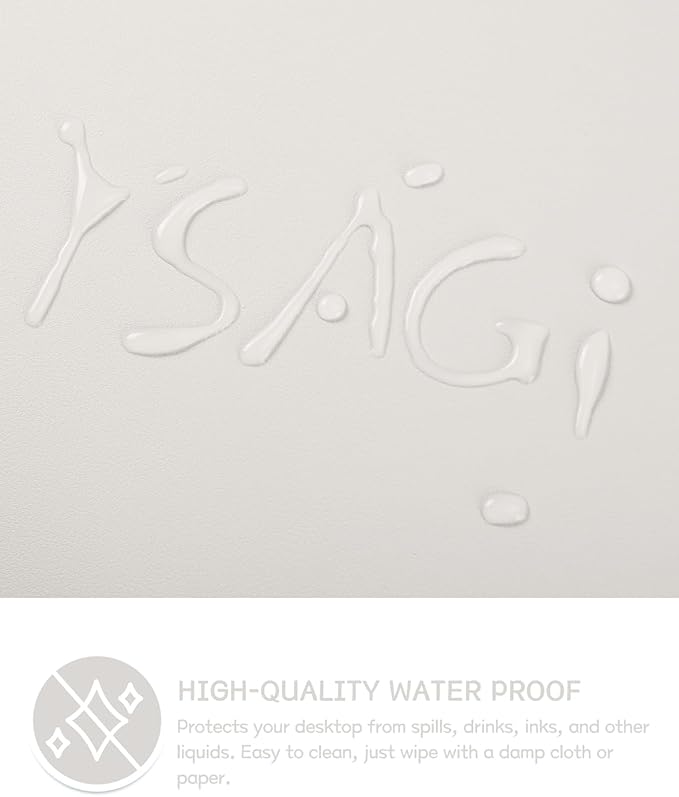 YSAGi Non-Slip Leather Desk Pad XL Size, Waterproof Laptop Computer Desk Keyboard Mat, Table Protector Blotter Mat, Large Mouse Pad for Office/Work/Home/Decor(Apricot Gray, 47.2" x 23.6")-No Band