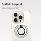 PureGear Magnetic Phone Grip Ring Stand, Magnetic Phone Ring Holder for MagSafe iPhone 16, 16Pro, 16Plus, 16ProMax, 15, 15Plus, 14, 14ProMax, 13,12, Adjustable Kickstand((Brushed Black Silver Glitter)