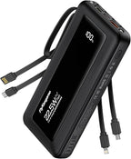 Portable Charger with Built in Cables, Slim 10000mAh Fast Charging 22.5W Power Bank USB C LED Display Battery Pack 6 Outputs & 2 Inputs for iPhone Samsung Pixel LG Moto iPad